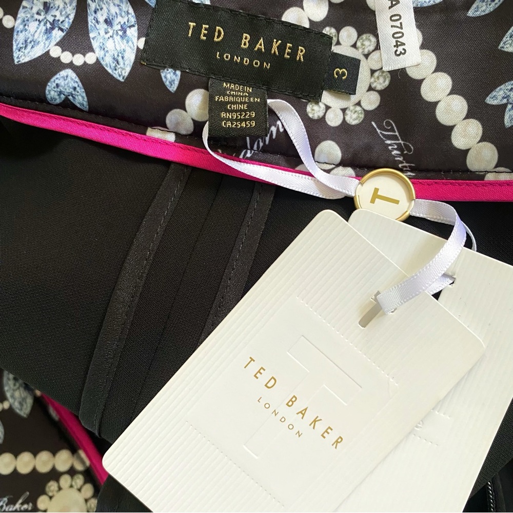 Ted baker black tie waist culottes high rise waisted wide leg crop cropped pants - Picture 9 of 14